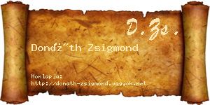 Donáth Zsigmond névjegykártya