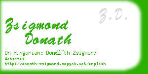 zsigmond donath business card